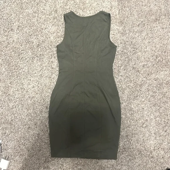 Olive green button up Bodycon mini dress (s) - Picture 2 of 2